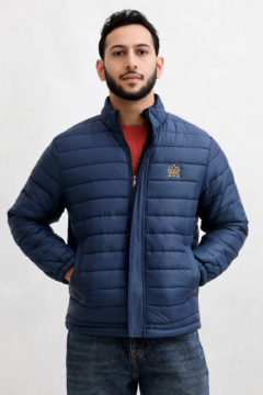 MODEVRO – Premium Unisex Denim Blue 40D Nylon Puffer Jacket
