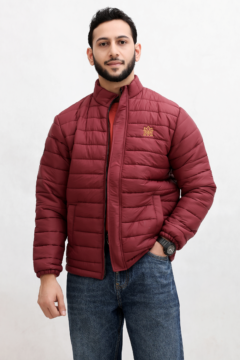 MODEVRO – Premium Unisex Maroon 40D Nylon Puffer Jacket